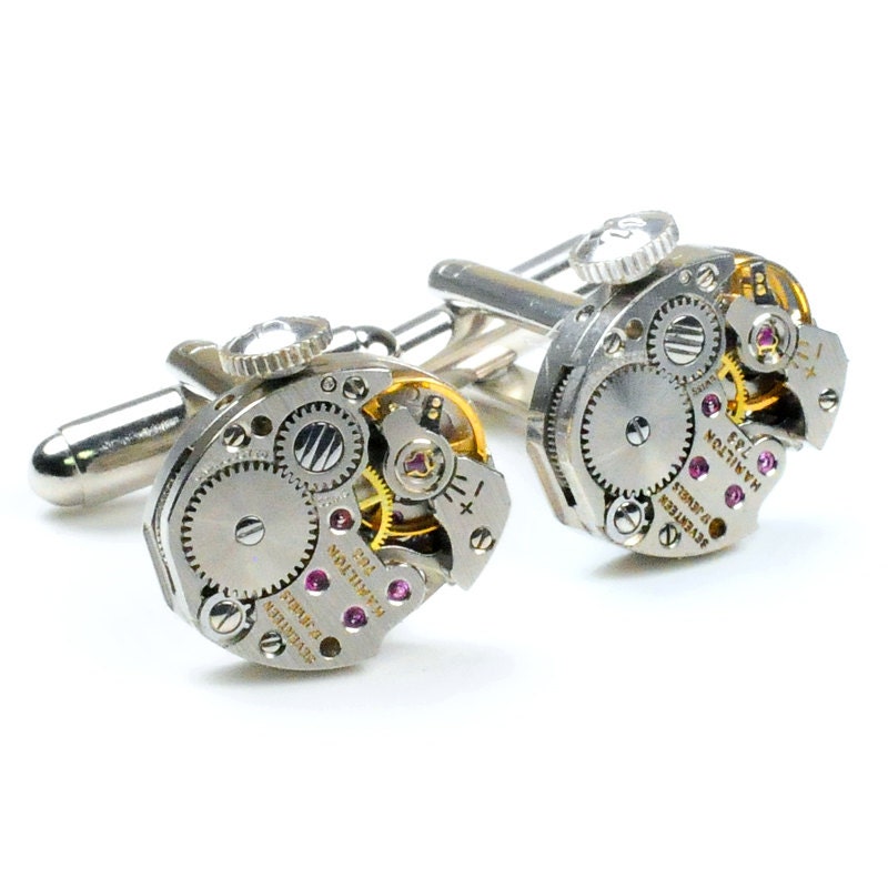 1950's Hamilton Watch Movement Steampunk Cuff Links