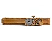Steampunk Vintage Rose Gold Watch Brass Tie Bar Alligator Clip