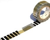 SALE MT Washi Masking Tape -  Patchwork Black Gold Silver (Tsugihagi A)