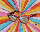 Sunglasses - "The Future's so Bright"- Fine Art Mixed Media Print - 5x7