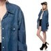 WRANGLER Denim Shirt 90s Western Jean PEARL SNAP Boyfriend Oversized 1990s Top Oversize Dark Blue Long Sleeve Vintage Small Medium Large xl