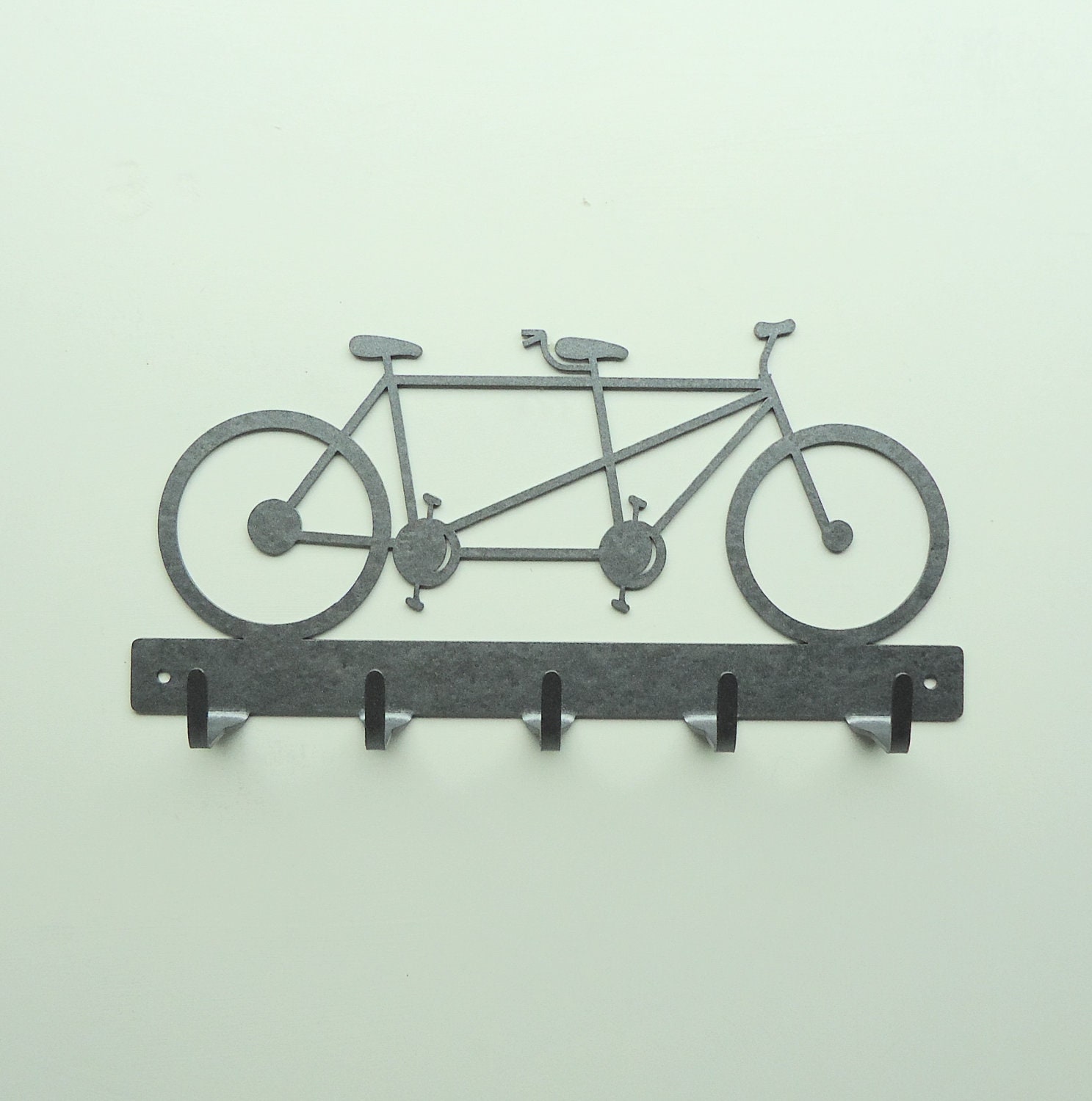 Tandem Bicycle Metal Art Key Rack - Free USA Shipping