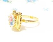 RoseMarie's Locket - Vintage Flower Locket Ring