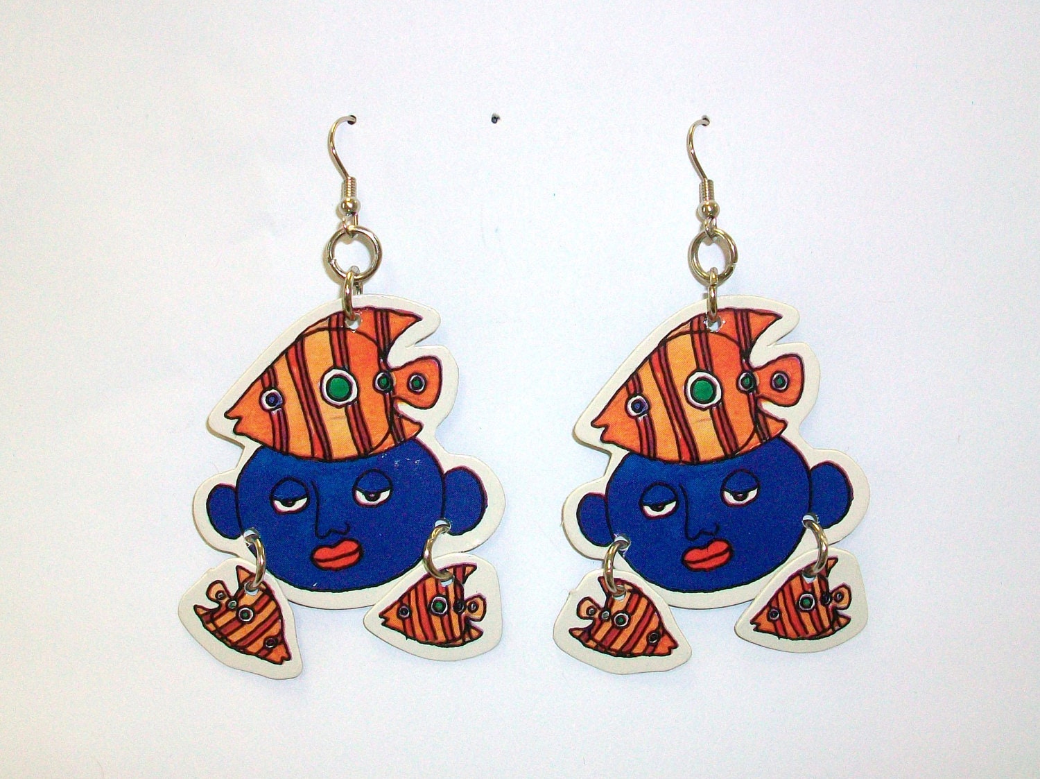 Vintage Tribal African Head Earrings DEADSTOCK