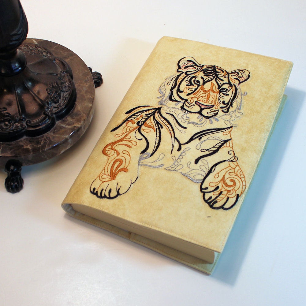 Tiger Paperback Book Cover Trade Size Machine Embroidered Fathers Day Gift