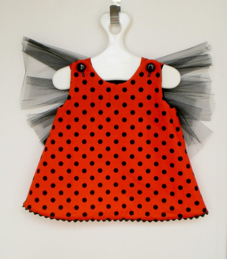 Lady Bug Toddler Costume, Bloomers and Floral Headband - 3 piece set