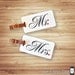 Mr. and Mrs. Metal Luggage Tag Set, Personalized with Address, Message or Quote, Printed FULL Metal Tags