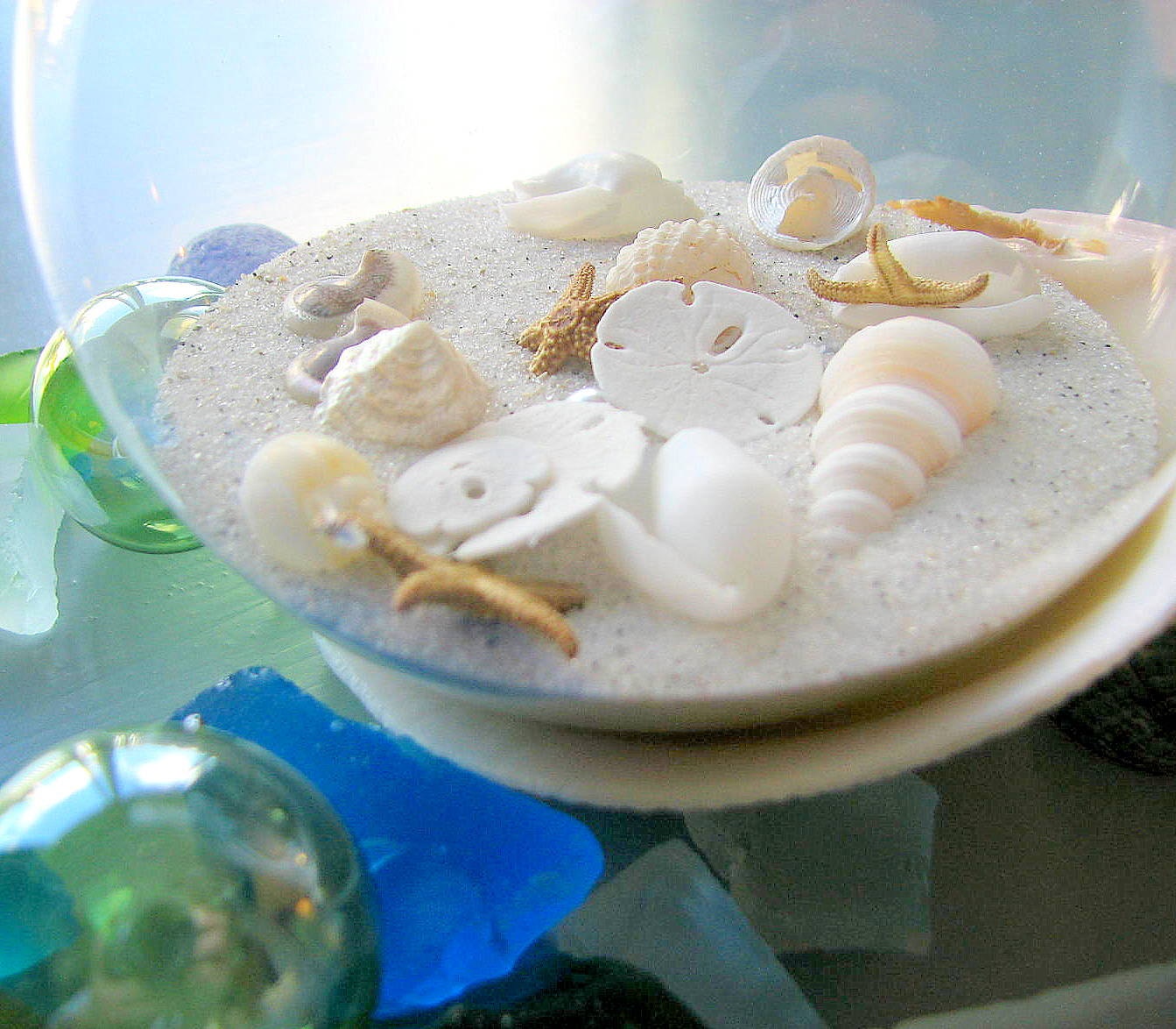 Beach Decor Seashell Christmas Ornament - Nautical Shell Holiday Ornament Ball