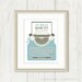 Vintage Typewriter, Typography Art Print: Do What Makes You Happy, Typography Poster - Slate Grey, Dusk Blue 8 x 10