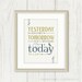 Today is A Gift: Full Inspirational Quote - Typography Poster, Plaid, Arrows, Bird - Navy Blue, Leaf Green - Choose Your Color 8 x 10