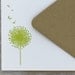 Dandelion Letterpress Notecard Set - Flower, Flat Note Cards, Chartreuse Green, Spring, Summer - 10 pack (NDD4)