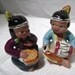 RESERVED For PAULY Vintage Salt and Pepper Shakers, Native American Indian, Boy and Girl Drummers, Japan, 50s, 60s, Kitschy Souvenir