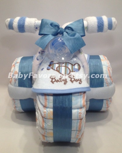 Tricycle Diaper Cake in Many Colors - Great gift or centerpiece for Baby Shower