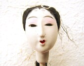 Vintage Japanese Doll Head Hina Matsuri Woman  Body Part  At Least 78 Years Old (S340)