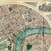 Antique London Map "Travel Victorian London" Antique British Vintage Reproduction Map Engraved - Green Grey Blue London England Thames
