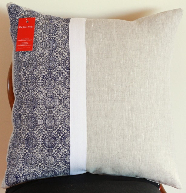 Square Linen Cushion Cover - Racey Lacey
