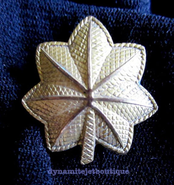 WW2 US Army MAJOR oak leaf brass gilt rank by DynamiteJetBoutique