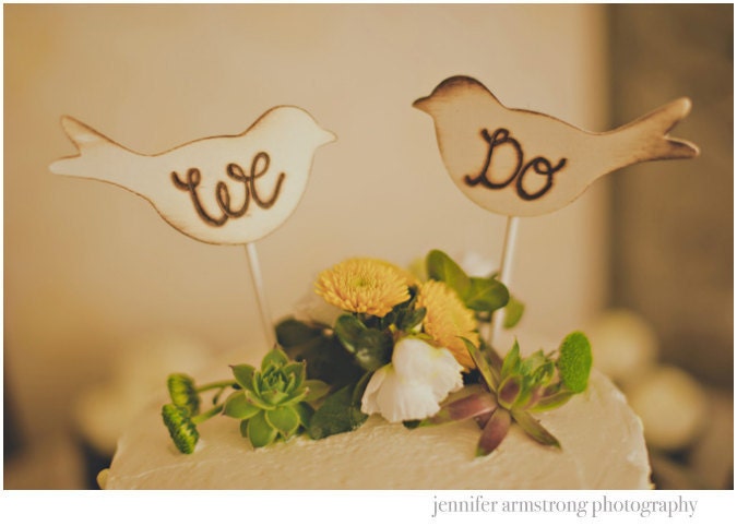 Rustic Wedding Cake Topper Love Birds We Do Vintage Chic Decor (item E10634)