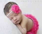 Baby headband -infant headband-newborn headband - flower headband  skinny headband - photography prop - Frayed flower skinny headband