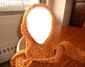 Crocheted  Head Scarf for Women in Honey Brown