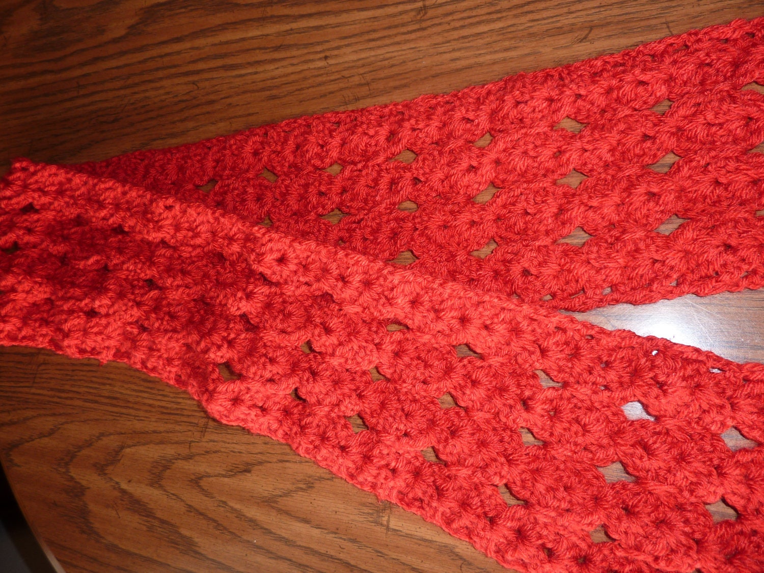 Crocheted Scarf for Women in Red