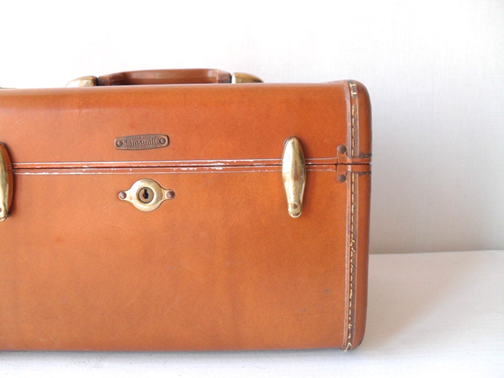 Vintage Train Case Luggage Samsonite Brown