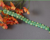 Green Czech Glass Beadwoven Bracelet