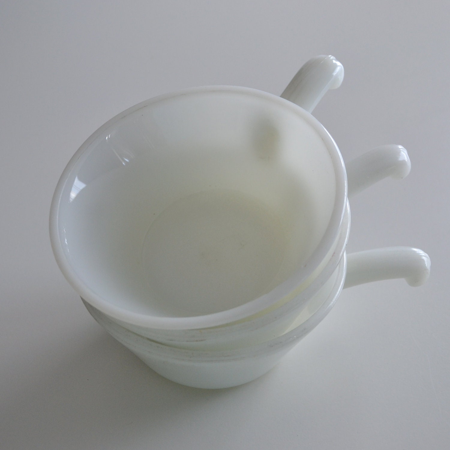 Fire King Soup Bowls White Milk Glass  Oven Proof Set of 3