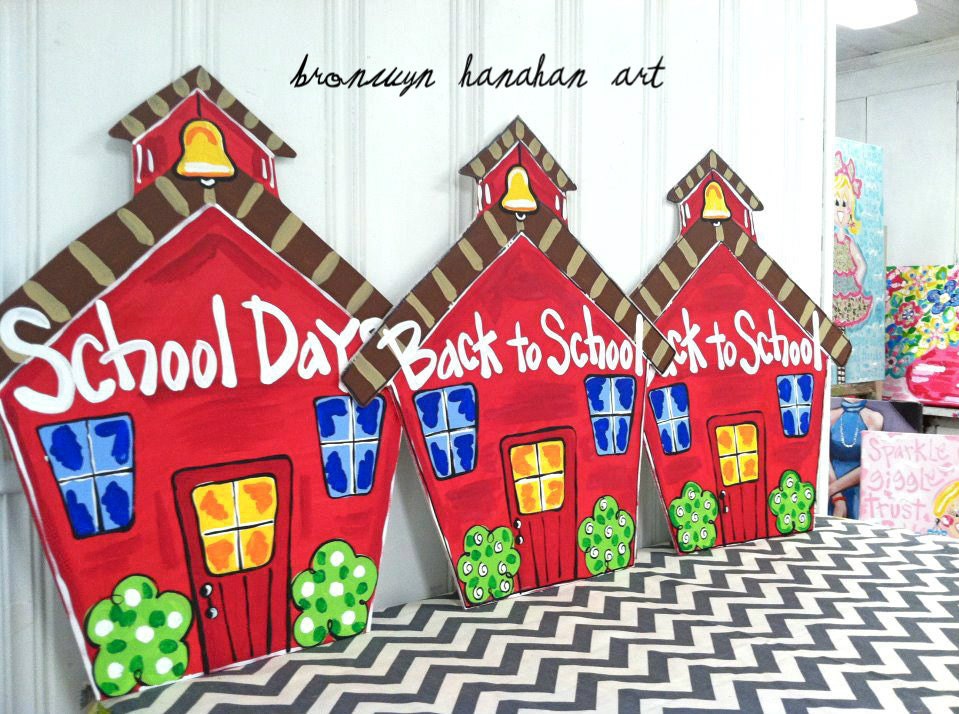 School House Door Hanger - Bronwyn Hanahan Art