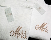Mr. and Mrs. Waffle Weave Robe Set wrap yourself in cotton luxury.