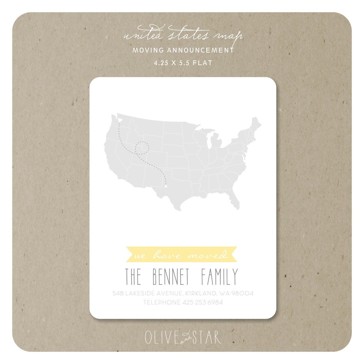 united states map moving announcement set  .  RESERVED LISTING SOL