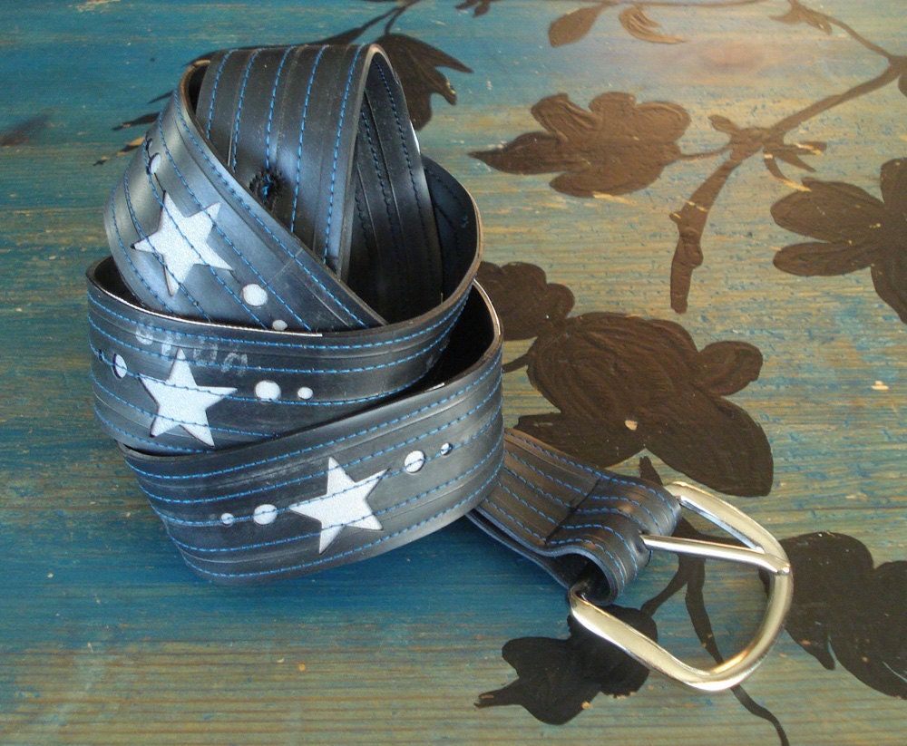 Shine like the stars - Reflective recycled inner tube belt