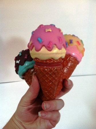 Recycled Rubber Ice Cream Cone Change Purse & Wallet