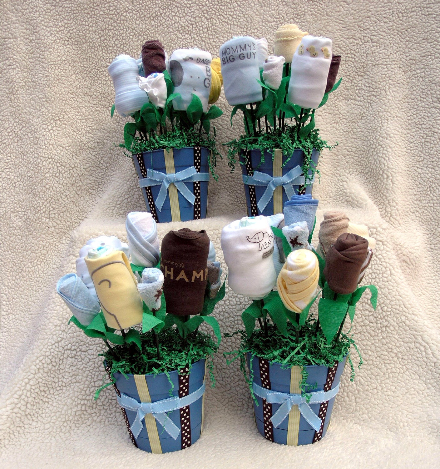 4 Baby Bouquet Shower Centerpieces