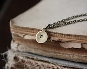 Brass Initial Necklace - Minimal Everyday Personalized