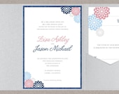 DIY Custom Wedding Invitation Suite - Modern Dandelion Flower Design Customized Printable PDF