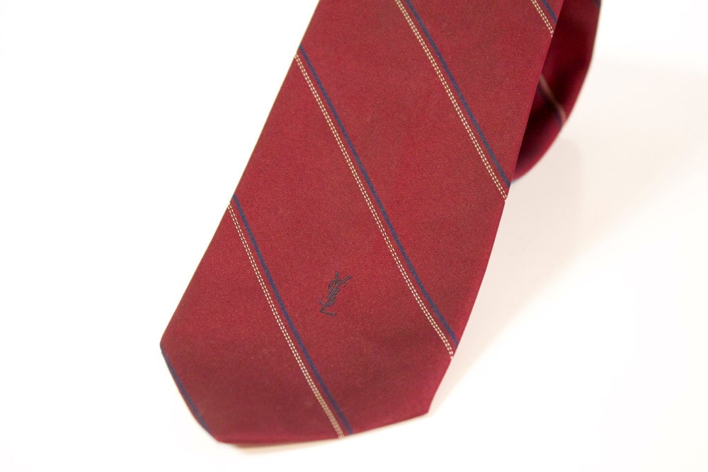 Vintage Burgundy Yves Saint Laurent necktie