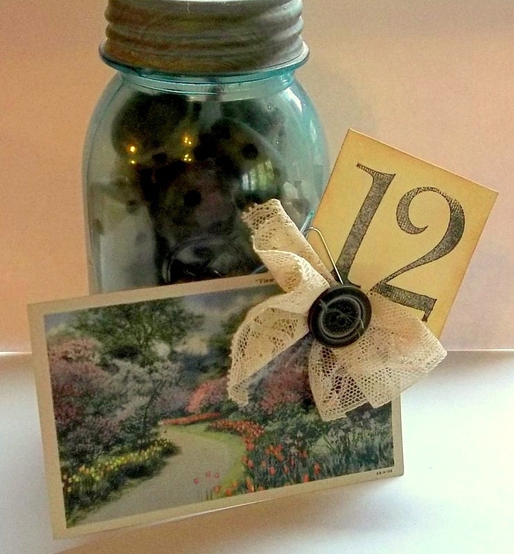 Rustic table numbers signs travel wedding destination set of 10