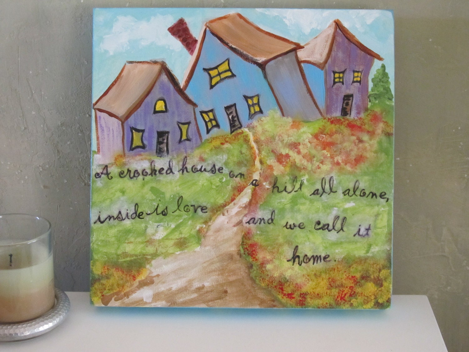Word Art on Canvas Original Saying About Home
