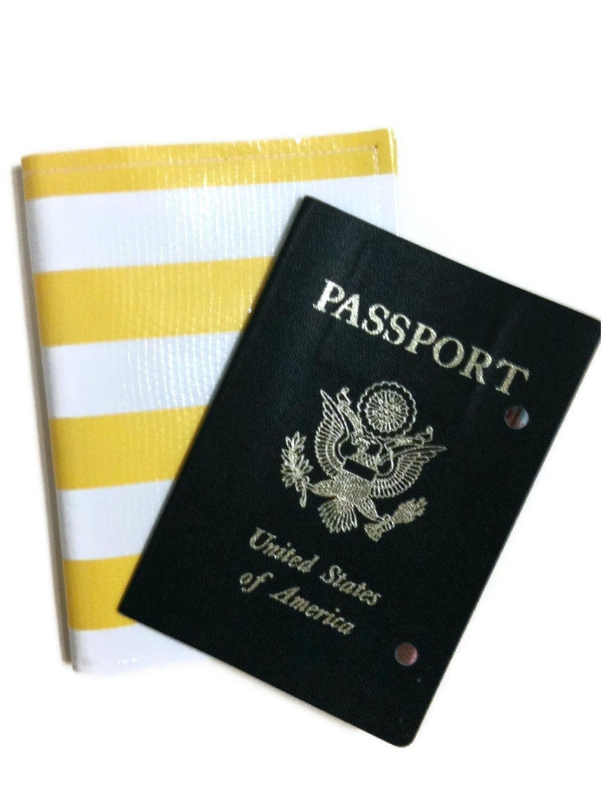 The Beverly Yellow Cabana Stripe Passport Cover-- Ready to Ship w/ FREE US Shipping