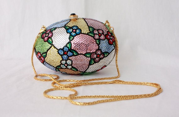 Formal Evening Bag - Egg Box - Stained Glass Swarovski Crystal - Kathrine Baumann Limited Edition - Signed
