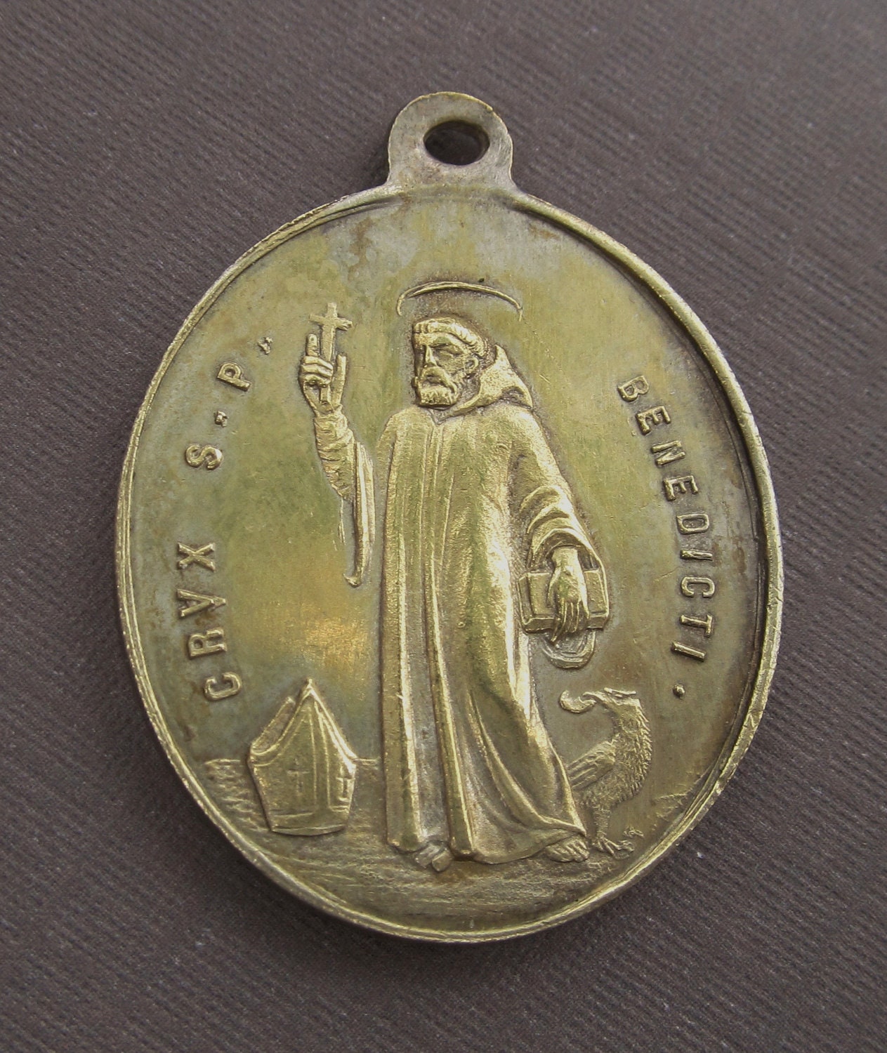Antique Saint Benedict Religious Medal Catholic by davidjp1927
