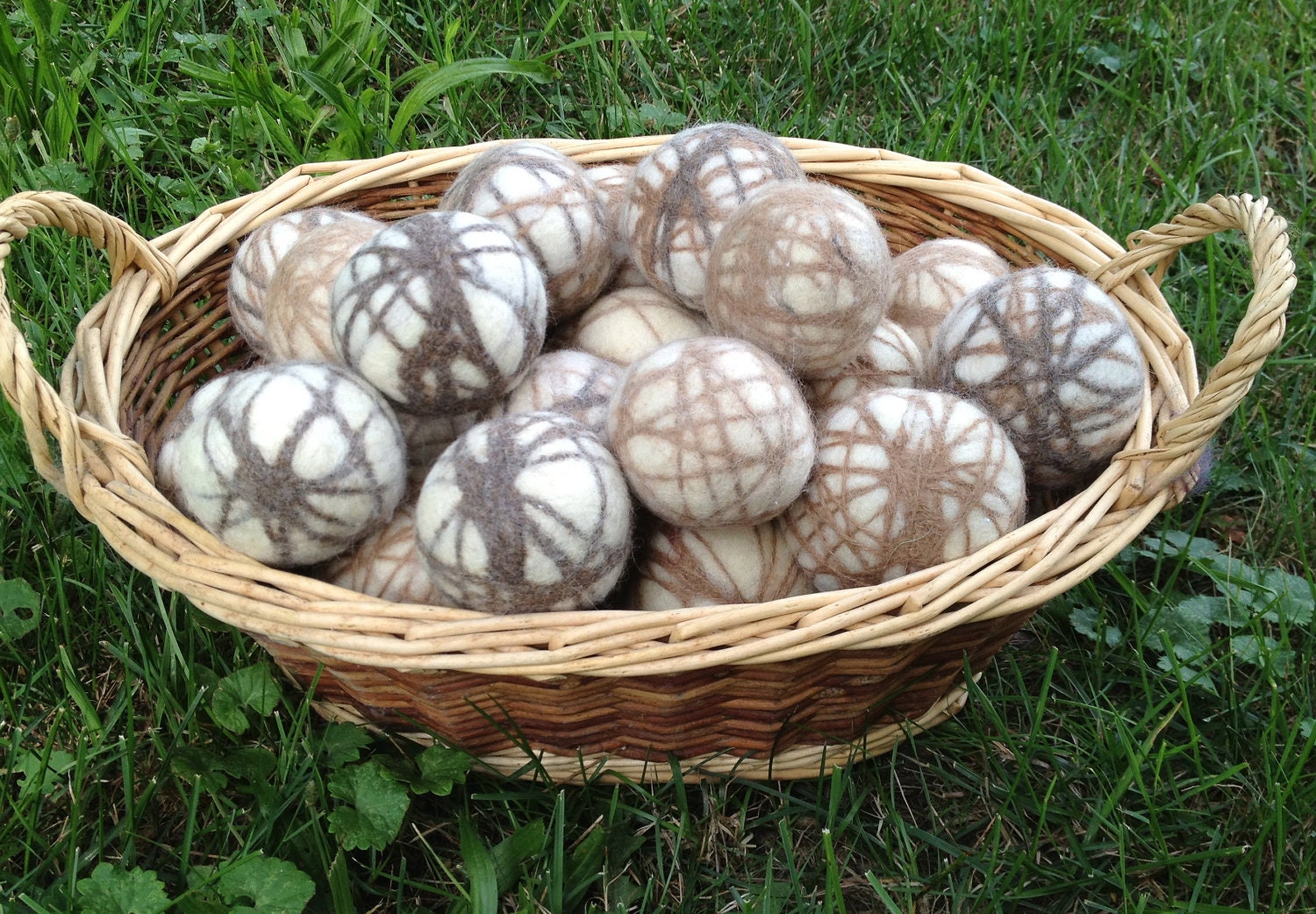 Wool and Alpaca Felted Dryer Balls - Set of 9