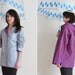 purple gray reversible raincoat . vinyl hooded rain jacket .medium.large .sale