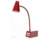 Vintage Red Gooseneck Metal Electric Desk Lamp
