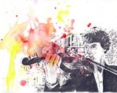 Benedict Cumberbatch From Sherlock Holmes Art Print From Original Watercolor Painting 8 x 10 Art Print Buy 2 and receive a Third Print Free