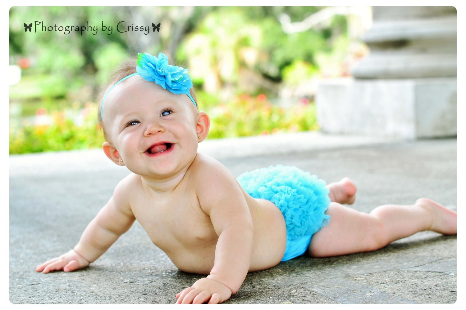 PERFECT Photo Prop Set-  Turquoise ruffle bum baby bloomer Diaper Cover and Baby Girl headband-Photo Prop MUST Have- Available in 10 Colors