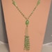 Art Deco Jadeite Glass Necklace Fringed Tassel - Vintage Jadite Beads