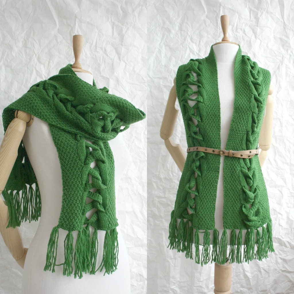 Free SHIPPING Green Wool Special Design By DenizGunes Knit  Scarf Perfect Gift Under 75 For Women For Girl Friend Valentines Day Gift