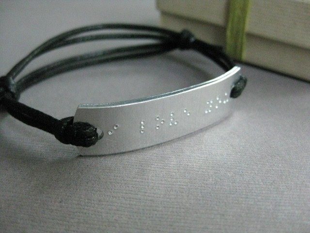 Braille 'I LOVE YOU' stamped Mens Bracelet, Anniversary Gift, Wedding Day, Boyfriend, Husband, Gift, Anniversary, MB 125